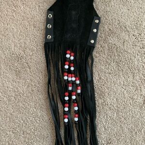 Motorcycle leather hair wrap